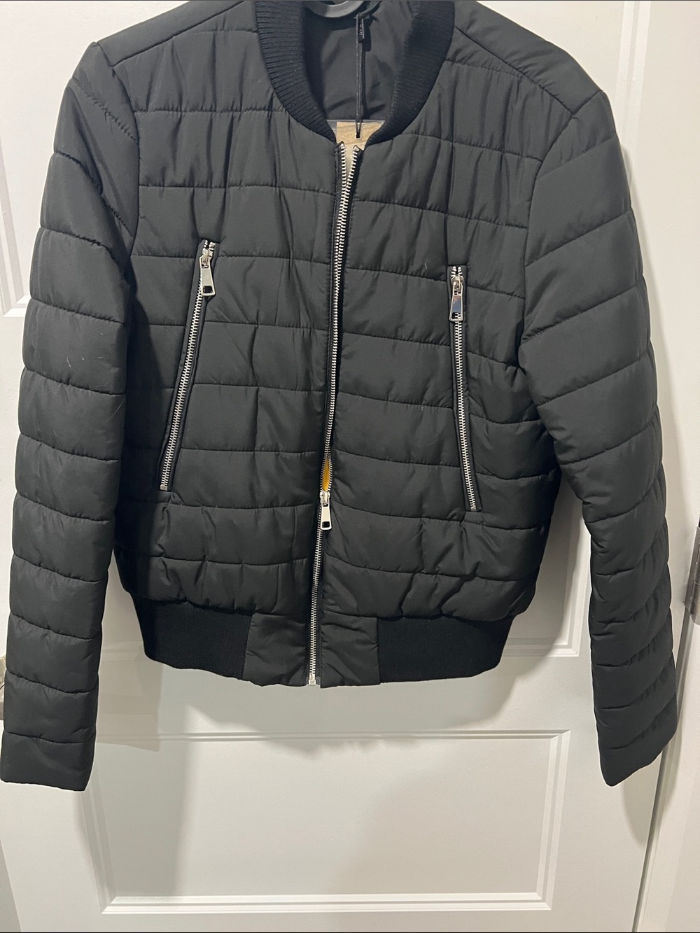Noisy May Black Quilted Bomber Jacket
